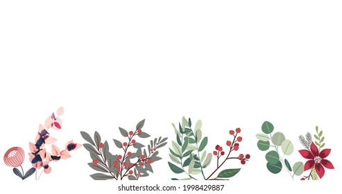 Blumenmuster Blätter Frühlingsdruck bunten grafischen Sommer weißer Hintergrund Kopienraum