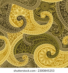 Pattern with floral and geometric elements. Intersecting curved and straight bold stripes forming abstract floral ornament. Vector background for design. Seamless Decorative lattice for louver.