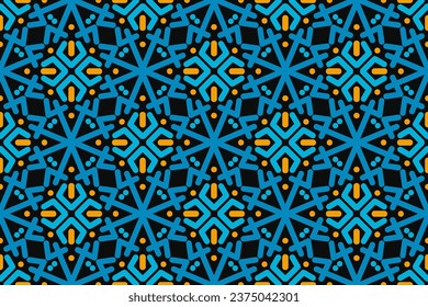 Pattern with floral and geometric elements. Intersecting curved and straight bold stripes forming abstract floral ornament. Vector background for design. Seamless Decorative lattice for louver.