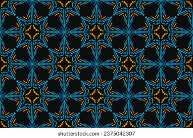 Pattern with floral and geometric elements. Intersecting curved and straight bold stripes forming abstract floral ornament. Vector background for design. Seamless Decorative lattice for louver.