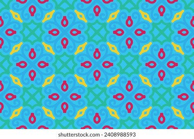 Pattern with floral and geometric elements. Intersecting curved and straight bold stripes forming abstract floral ornament. Vector background for design. Seamless Decorative lattice for louver.