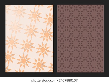 Pattern with floral and geometric elements. Intersecting curved and straight bold stripes forming abstract floral ornament Vector background for design.