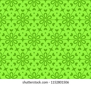 pattern of floral geometric elements. seamless pattern. Vector illustration. design for printing, presentation, textile industry. Green color.