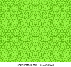 pattern of floral geometric elements. seamless pattern. Vector illustration. design for printing, presentation, textile industry. Green color.