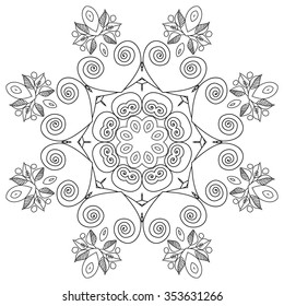 Pattern floral hand-drawn. Vector