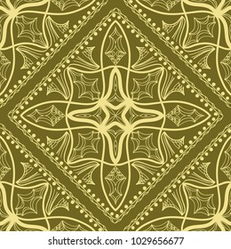 pattern with floral mandala, decorative border. design for print fabric, bandana. Ornamental Vector Background. color