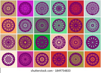 pattern with floral and mandala elements. vector illustration
