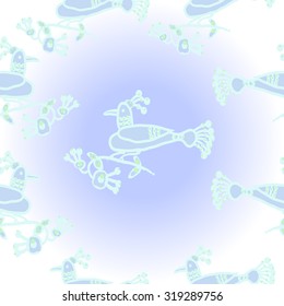 Pattern of floral motif with bird. Ukrainian folklore, ellipses, branches, leaves, Hand drawn.