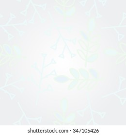 Pattern  of floral  motif, doodles, branches, twigs, leaves. Hand drawn.