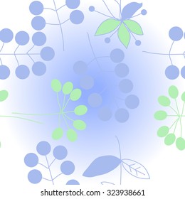 Pattern  with floral  motif , ellipses, branches, flowers, leaves. Hand drawn.