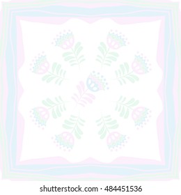 Pattern of floral motif , frame. Hand drawn.