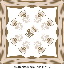 Pattern of floral motif , frame. Hand drawn.