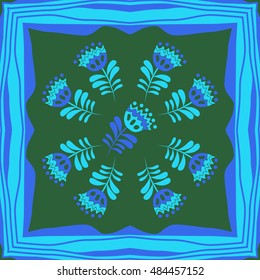 Pattern of floral motif , frame. Hand drawn.