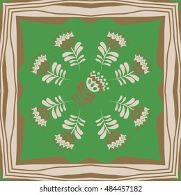 Pattern of floral motif , frame. Hand drawn.