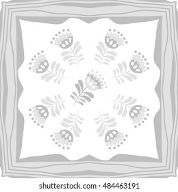Pattern of floral motif , frame. Hand drawn.
