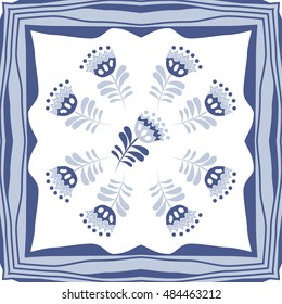 Pattern of floral motif , frame. Hand drawn.