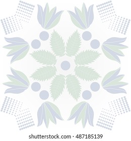 Pattern of  floral motif, halftone.