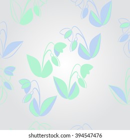 Pattern of floral motif, leaf, branch, bud, spring  flower. Hand drawn.