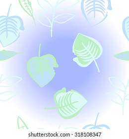Pattern of   floral motif,  leaves,branches,  autumn theme, doodles. Hand drawn.