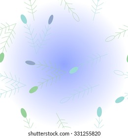 Pattern  of floral motif,branches, ellipses. Hand drawn.