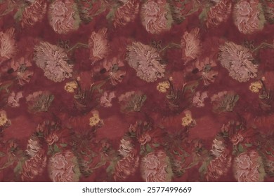 Pattern with floral seamless. Grunge textured abstract art vector