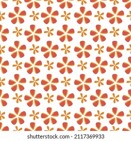 Pattern floral small flower in my dream orange with yellow flower on white background