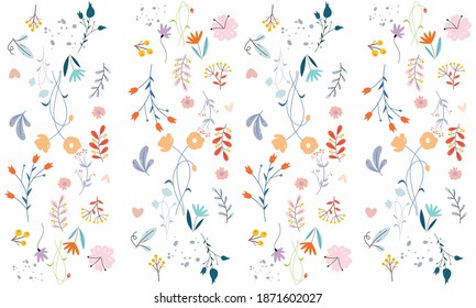 Pattern floral vector. Delicate floral, garden floral background