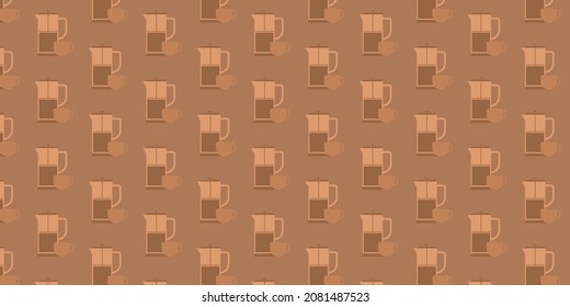 Pattern of flower beds in a solid style. Can be used as a background. Coffee concept.
