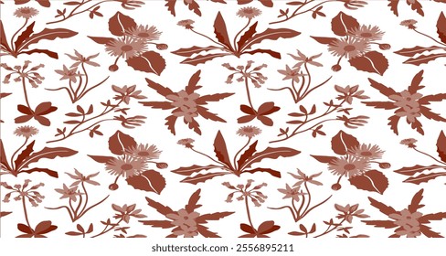 Pattern Flower Blossom Nature Design Seamless For Textile Texture Illustration