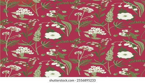 Pattern Flower Blossom Nature Design Seamless For Textile Texture Illustration