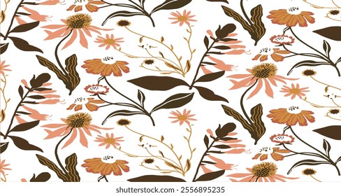 Pattern Flower Blossom Nature Design Seamless For Textile Texture Illustration