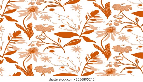 Pattern Flower Blossom Nature Design Seamless For Textile Texture Illustration