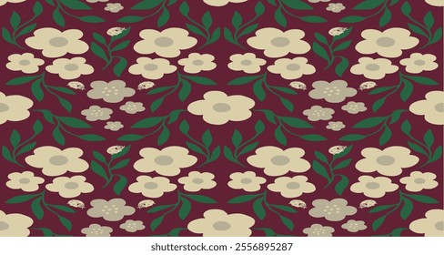 Pattern Flower Blossom Nature Design Seamless For Textile Texture Illustration