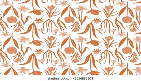 Pattern Flower Blossom Nature Design Seamless For Textile Texture Illustration