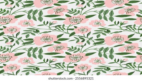 Pattern Flower Blossom Nature Design Seamless For Textile Texture Illustration