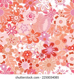 pattern flower colorful mix seamless repeat vector illustration