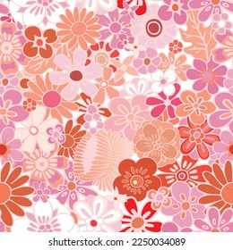 pattern flower colorful mix seamless repeat vector illustration