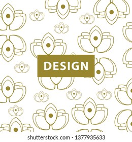 pattern flower, with an elegant golden flower. unique, vector, modern, background