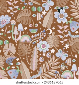 Pattern flower floral spring blossom illustration vector fabric textile design leaf leaves