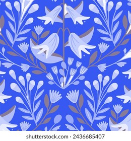 Pattern flower floral spring blossom illustration vector fabric textile design leaf leaves