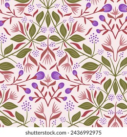 Pattern flower floral spring blossom illustration vector fabric textile design leaf leaves