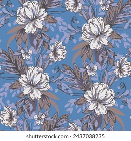 Pattern flower floral spring blossom illustration vector fabric textile design leaf leaves