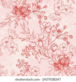 Pattern flower floral spring blossom illustration vector fabric textile design leaf leaves