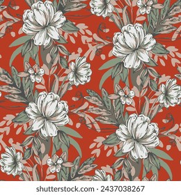 Pattern flower floral spring blossom illustration vector fabric textile design leaf leaves