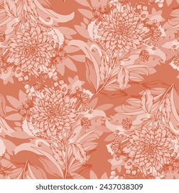 Pattern flower floral spring blossom illustration vector fabric textile design leaf leaves