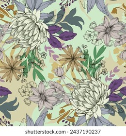 Pattern flower floral spring blossom illustration vector fabric textile design leaf leaves