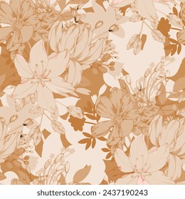 Pattern flower floral spring blossom illustration vector fabric textile design leaf leaves