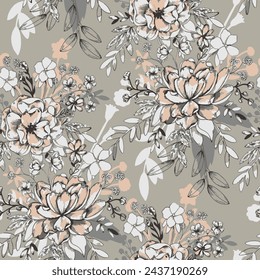 Pattern flower floral spring blossom illustration vector fabric textile design leaf leaves