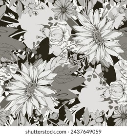 Pattern flower floral spring blossom illustration vector fabric textile design leaf leaves