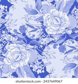 Patrón floral floral primavera flor ilustración vector tela textil diseño hoja hojas